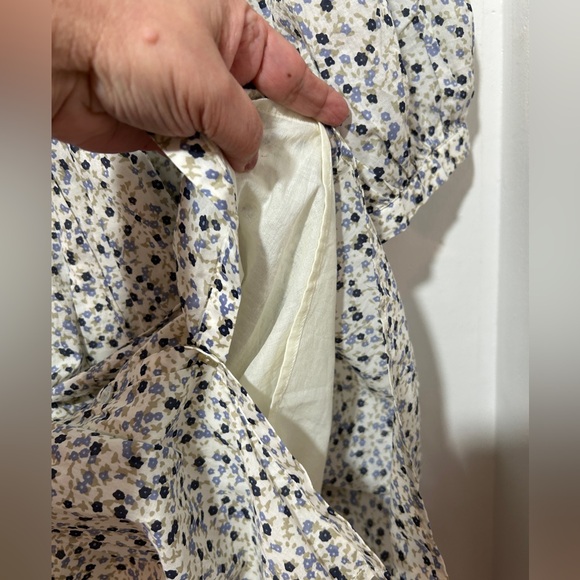 Rails Pippa Watercolour  buds Blue and Cream Floral baby doll dress Size M - Picture 5 of 11